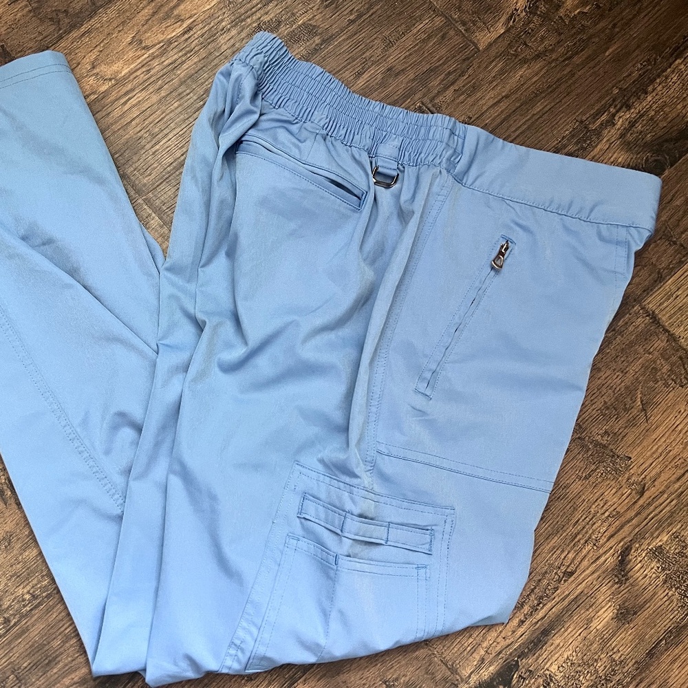 Lauderdale Straight Leg Baby Blue  Scrub Pant Size Medium